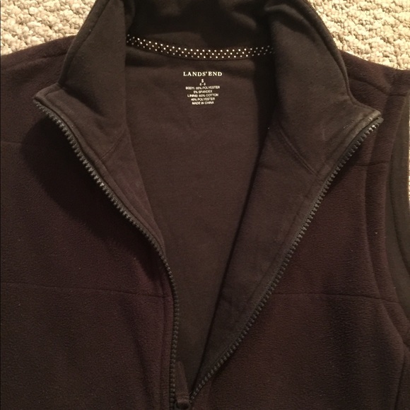 Land's End Zip Front Chocolate Brown Fleece Vest - Picture 2 of 4